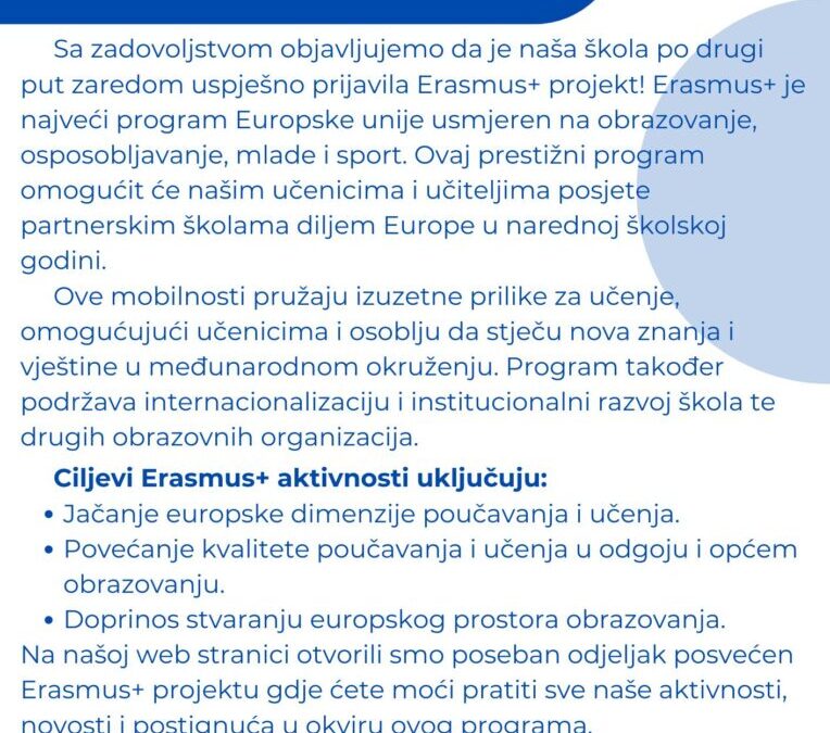 Drugi Put za Redom – Erasmus+ Projekt u OŠ Julija Klovića