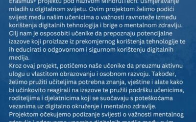 Erasmus projekt “MindfulTech: Usmjeravanje mladih u digitalnom svijetu”