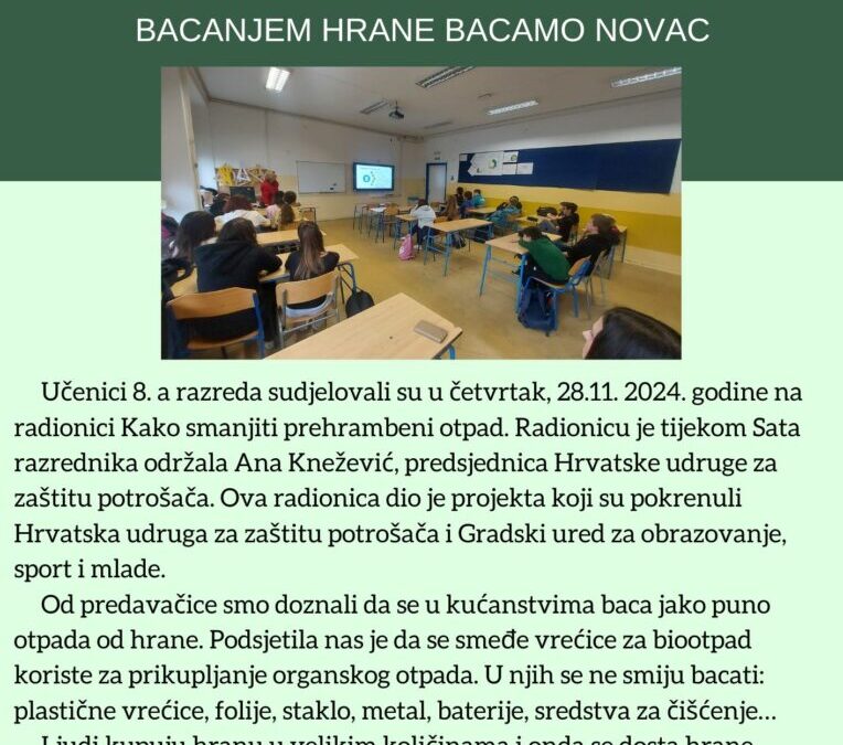 BACANJEM HRANE BACAMO NOVAC