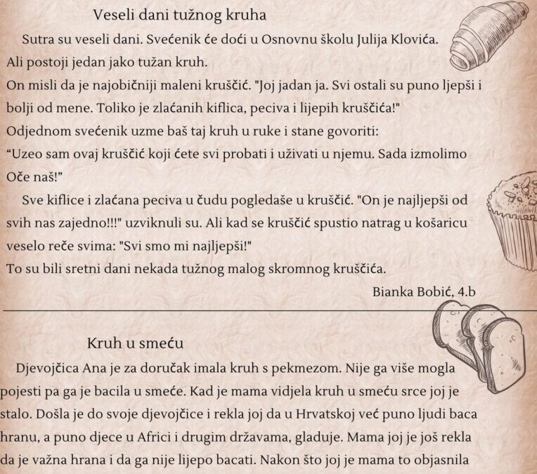 Dani kruha i zahvalnosti za plodove zemlje u produženom boravku 4.a i 4.b razreda