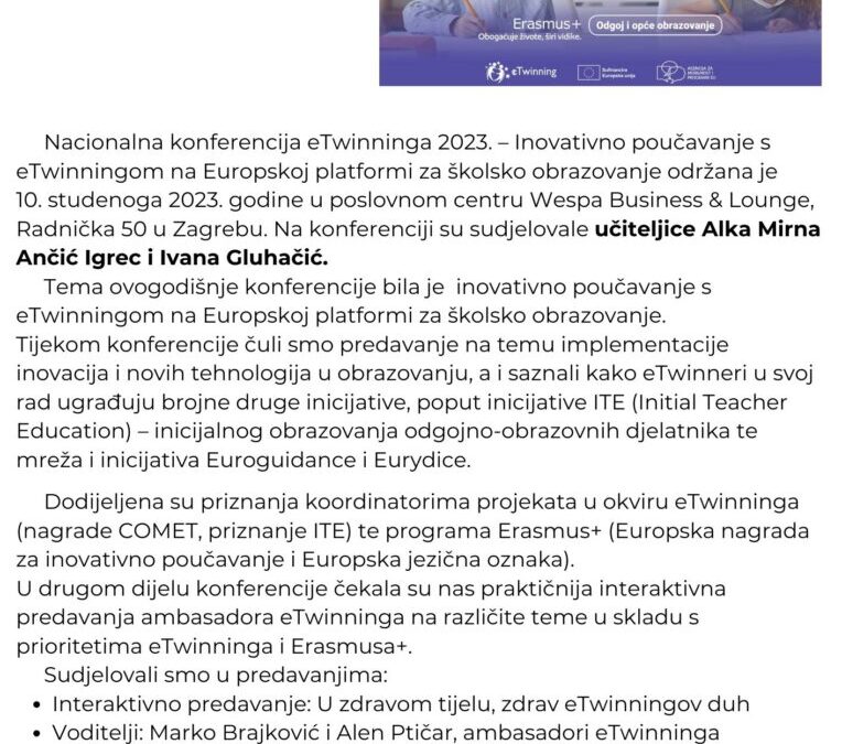 Nacionalna konferencija eTwinninga 2023.