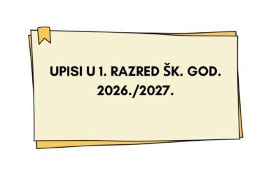 UPISI U 1.RAZRED ŠK. GOD. 2026./2027.